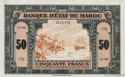 50 Francs MAROKKO  1943 P.26a VZ+