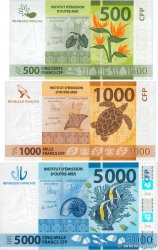500, 1000 et 5000 Francs Lot FRENCH PACIFIC TERRITORIES  2014 P.05, P.06 et P.07 FDC