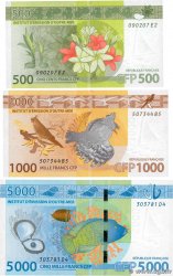 500, 1000 et 5000 Francs Lot POLYNESIA, FRENCH OVERSEAS TERRITORIES  2014 P.05, P.06 et P.07 UNC