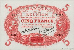 5 Francs Cabasson rouge ÎLE DE LA RÉUNION  1938 P.14 SPL+