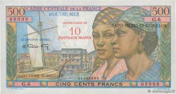 10 NF sur 500 Francs Pointe à Pitre Numéro spécial SAINT PIERRE E MIQUELON  1964 P.33 q.FDC