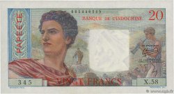 20 Francs TAHITI  1954 P.21b q.FDC