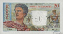 20 Francs Spécimen TAHITI  1954 P.21bs SC+