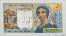 20 Francs Spécimen TAHITI  1954 P.21bs q.FDC