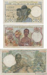 100 et 1000 Francs Lot FRENCH WEST AFRICA (1895-1958)  1940 P.23, P.40 et P.42 F-