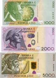 500 au 5000 Lekë Lot ALBANIE  2007 P.69, P.74b et P.75a