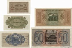 1 au 50 Reichsmark Lot GERMANIA  1940 P.R136 au P.R140 SPL a AU