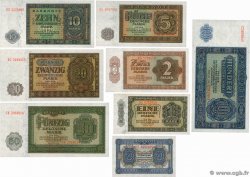 50 Pfenning au 100 Deutsche Mark Lot REPUBBLICA DEMOCRATICA TEDESCA  1948 P.08b au P.15 AU+