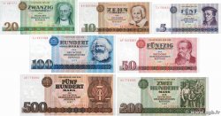 5 au 500 Mark Lot GERMAN DEMOCRATIC REPUBLIC  1975 P.27a au P.33