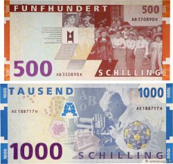 500 et 1000 Schilling Lot AUTRICHE  1997 P.154 et P.155 pr.NEUF