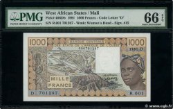 1000 Francs STATI AMERICANI AFRICANI  1981 P.406Db FDC
