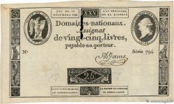 25 Livres FRANCE  1791 Ass.22a VF-