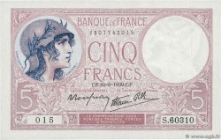 5 Francs FEMME CASQUÉE modifié FRANKREICH  1939 F.04.05 ST