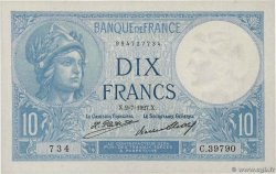 10 Francs MINERVE FRANCIA  1927 F.06.12 AU