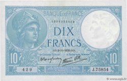 10 Francs MINERVE modifié FRANCIA  1939 F.07.14