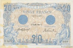 20 Francs BLEU FRANCIA  1912 F.10.02 EBC
