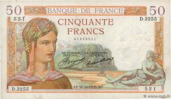 50 Francs CÉRÈS FRANCIA  1935 F.17.19 q.BB