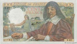100 Francs DESCARTES FRANCIA  1944 F.27.05 SC+