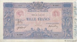 1000 Francs BLEU ET ROSE FRANCE  1917 F.36.31 F+