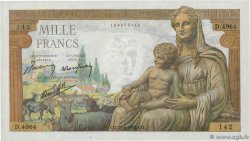 1000 Francs DÉESSE DÉMÉTER FRANCIA  1943 F.40.22 q.FDC