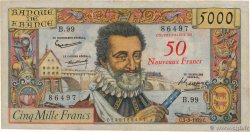 50 NF sur 5000 Francs HENRI IV FRANCE  1959 F.54.02 TB