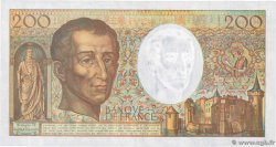 200 Francs MONTESQUIEU alphabet 101 FRANCE  1992 F.70bis.01 AU+