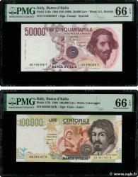 50000 et 100000 Lire Lot ITALIEN  1984 P.113b et P.117b ST