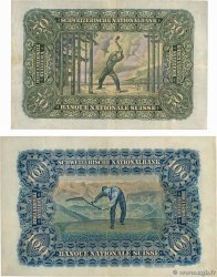 50 et 100 Francs Lot SUISSE  1927 P.34p et P.35d BC a MBC