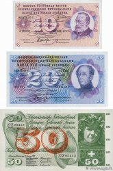 10, 20 et 50 Francs Lot SUISSE  1969 P.45s, P.46r et P.48i fST