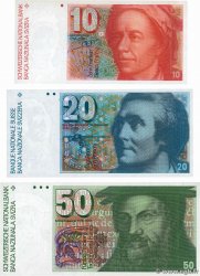 10, 20 et 50 Francs Lot SUISSE  1987 P.53g, P.55h et P.56h fST+