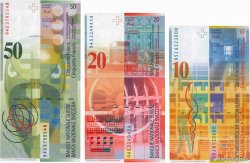 10, 20 et 50 Francs Lot SWITZERLAND  1994 P.66a, P.68a et P.70a UNC-