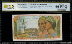 5 Francs FRENCH ANTILLES  1966 P.07b