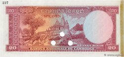 20 Riels Spécimen CAMBODGE  1969 P.05s SUP