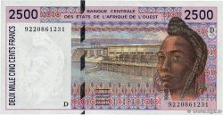 2500 Francs WEST AFRICAN STATES  1992 P.412Da UNC-