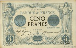 5 Francs NOIR FRANCE  1873 F.01.14 TTB