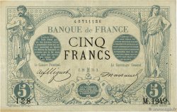5 Francs NOIR FRANCE  1873 F.01.15 VF