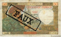 50 Francs JACQUES CŒUR Faux FRANKREICH  1941 F.19.09 fSS