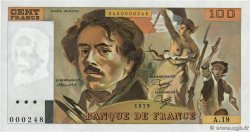 100 Francs DELACROIX modifié Petit numéro FRANKREICH  1979 F.69.03A19 fST+