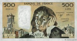 500 Francs PASCAL Petit numéro FRANCIA  1988 F.71.38A270 SC+