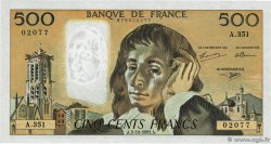 500 Francs PASCAL Petit numéro FRANCIA  1991 F.71.48A351 q.FDC