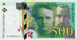 500 Francs PIERRE ET MARIE CURIE Petit numéro FRANCE  1994 F.76.01A UNC