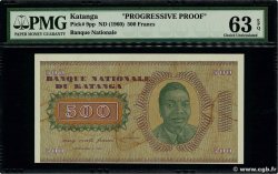 500 Francs Épreuve KATANGA  1960 P.09pp q.FDC