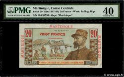 20 Francs Émile Gentil MARTINIQUE  1946 P.29 MBC+