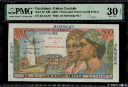 5 NF sur 500 Francs Pointe à pitre MARTINIQUE  1960 P.38 BB