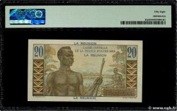 20 Francs Émile Gentil REUNION INSEL  1947 P.43a fST