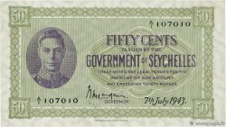 50 Cents SEYCHELLEN  1943 P.06a fST