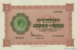 5 Rupees SEYCHELLES  1942 P.08 SC+