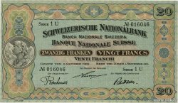 20 Francs SUISSE  1915 P.12b VZ
