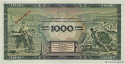 1000 Dinara Non émis YUGOSLAVIA  1949 P.067M q.FDC