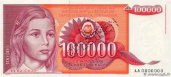100000 Dinara Spécimen YUGOSLAVIA  1989 P.097s SC+